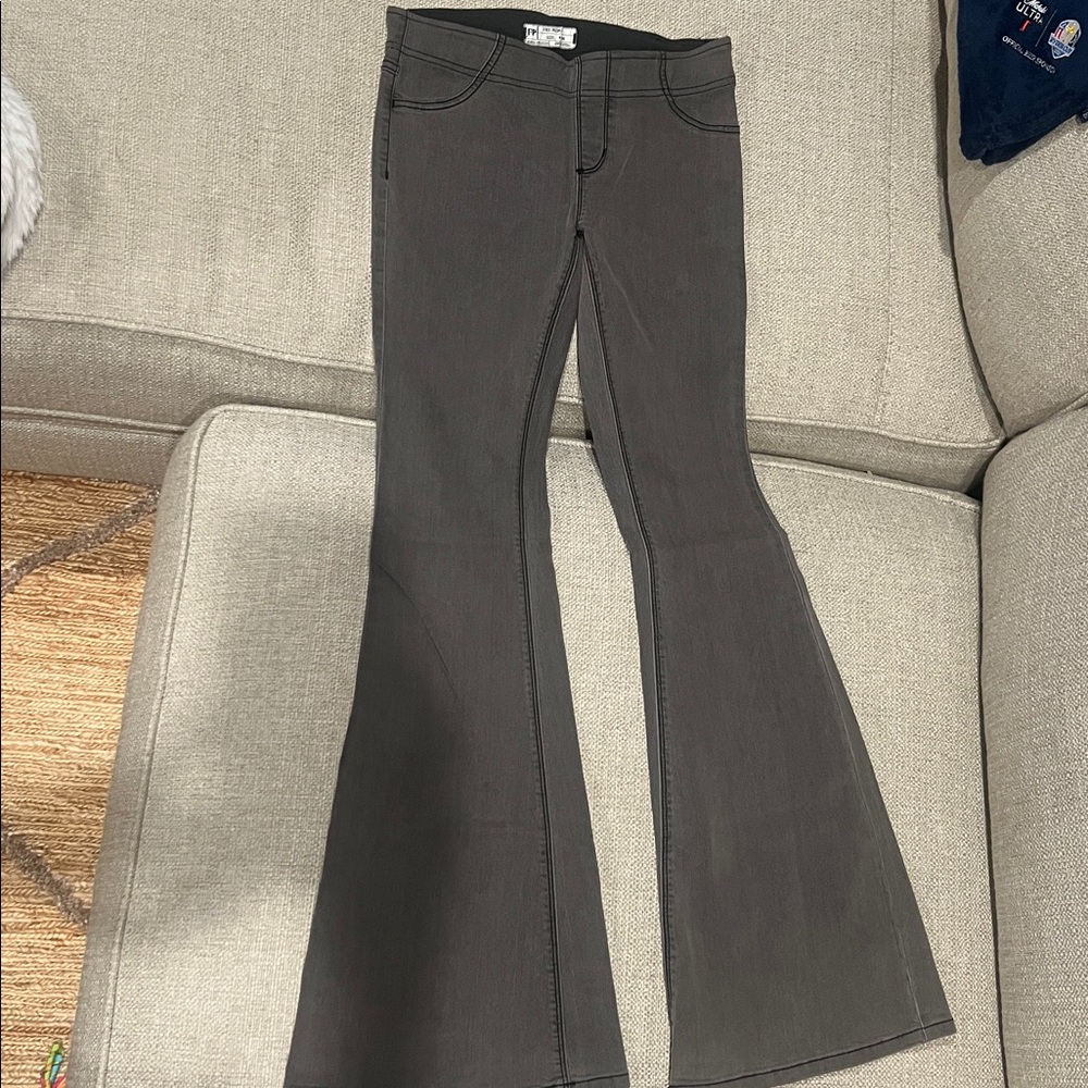 Free People Charcoal Flare Pants
